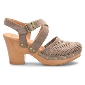 Korks by Kork Ease Abloom Perforated Suede Clog Beige 6